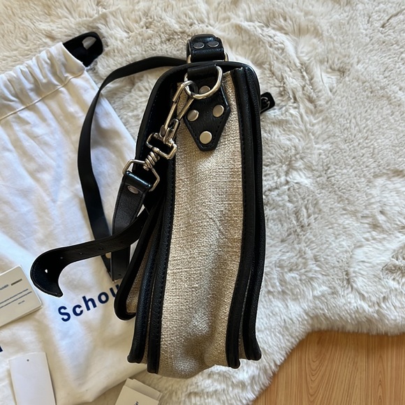 Proenza Schouler PS1 Medium Satchel Bag in Linen & Black Leather - Picture 4 of 12